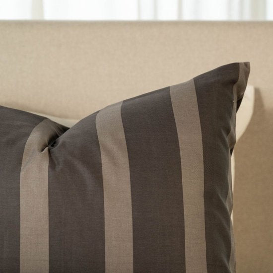 Housse de couette Kayori Dasshu en satin de coton a - 140 x 200-220 + 1 taie d'oreiller - Lit simple - Anthracite