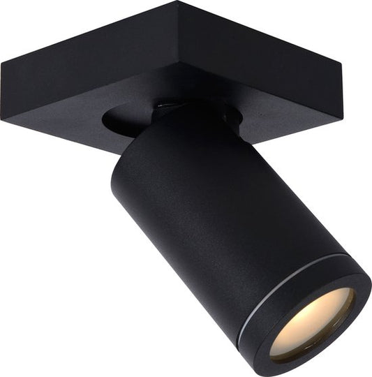 Lucide TAYLOR - Spot de plafond (lampe de plafond) pour salle de bains - LED « Dim to warm » - GU10 - 1x5 W 2200 K/3000 K - IP44 - Noir