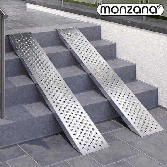 2 MONZANA Rampes de chargement - Acier perforé antidérapant - Jusqu'à 400kg
