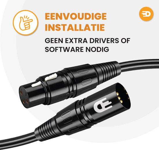 Câble XLR Drivv. Premium - Câble de microphone - Mâle vers femelle 3 broches - 1 mètre