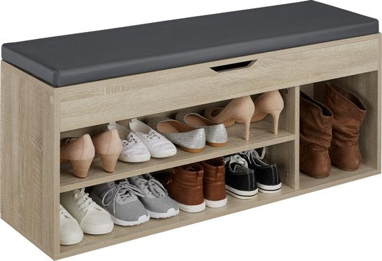 tectake - Natalya banc à chaussures - Bois clair, chêne Sonoma - 403625