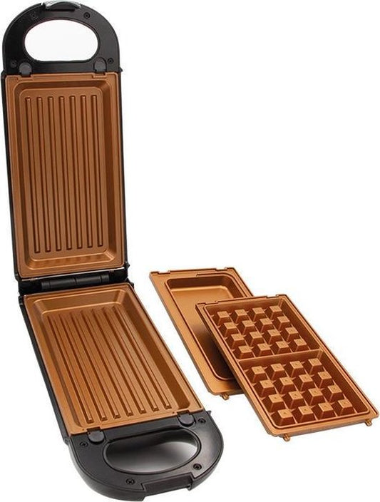 Gril multifonction Livington Copperline Flipswitch, 800 W, livré avec un livret de recettes