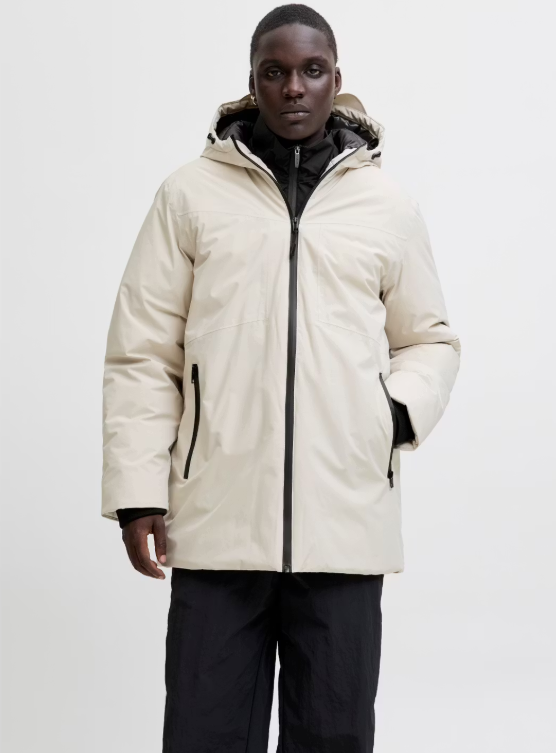 Jack & Jones Planet Parka Jacket XL - Moonbeam - Hommes - Léger, chaud et coupe-vent