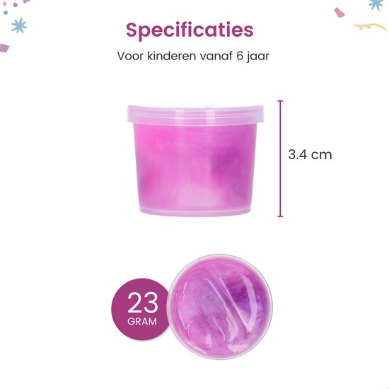 Partizzle 24x Unicorn Slime Pack - Unicorn Share Gifts - Grabbelton Making Slime Toys - Treat Gifts for Kids - Rose