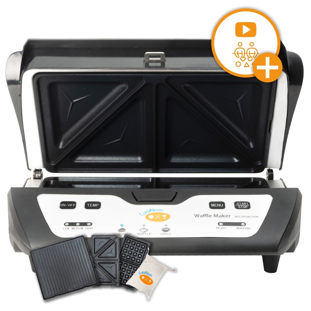 Appareil multifonction CuisiNoon, gaufrier, croque monsieur, grill, Appareil à griller et à toaster