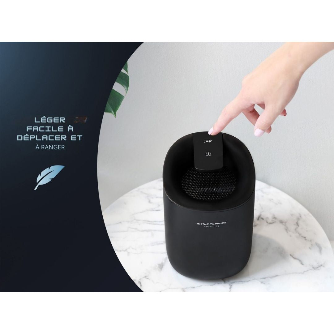 Déshumidificateur silencieux JAP Enivio D3 - Purificateur d'air pour la maison - Chambre à coucher, salle de bain et sous-sol - noir