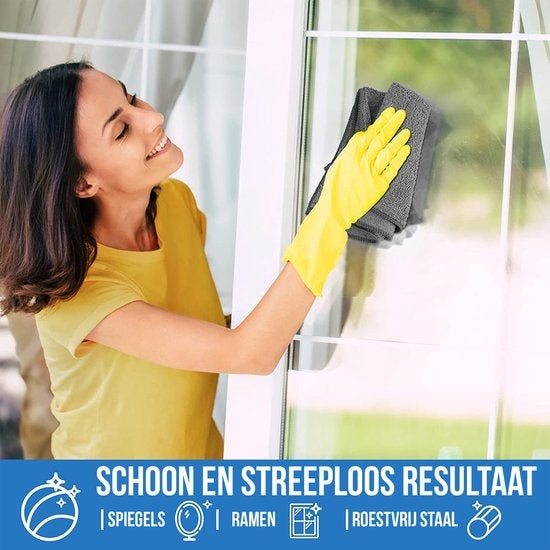 Strex Microfibre Wipes - 12 pièces 30 x 30 cm - Lavable - Lingettes nettoyantes - Nettoyage / Voiture
