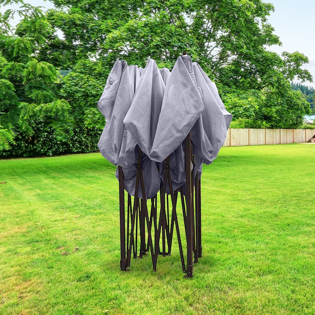 Tente de réception - LifeGoods - Étanche- Pliable - 3x3m - Gris foncé