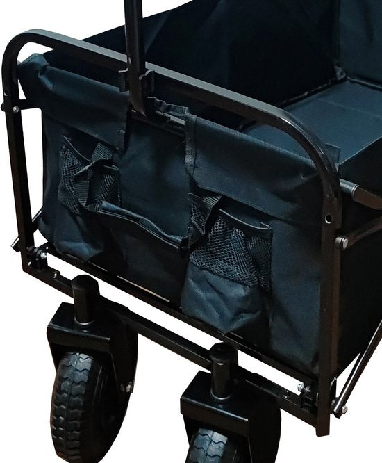 Chariot de jardin à pneus gonflables - Pliable - Noir 100 kg