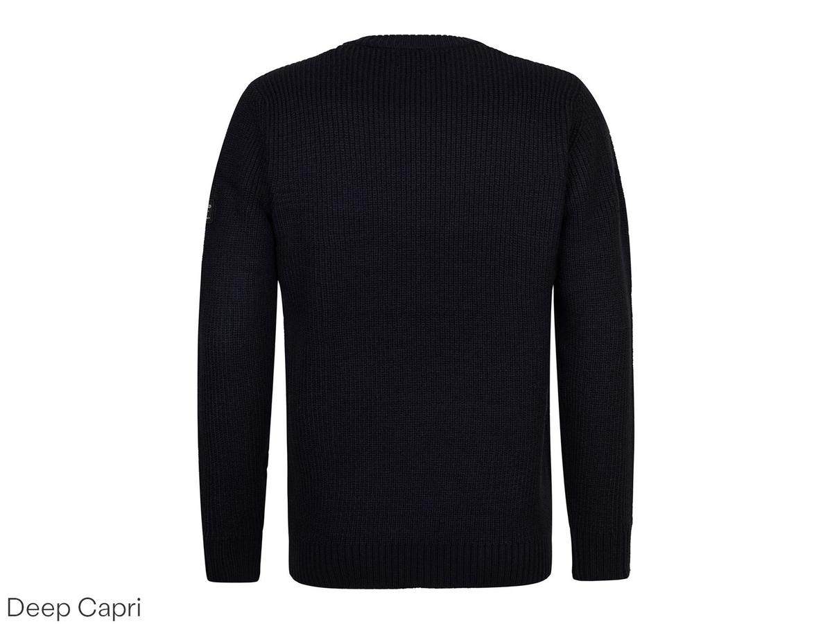 Pull en maille couleur pétrole à col rond - Modèle basique - taille XXL - Noir intense
