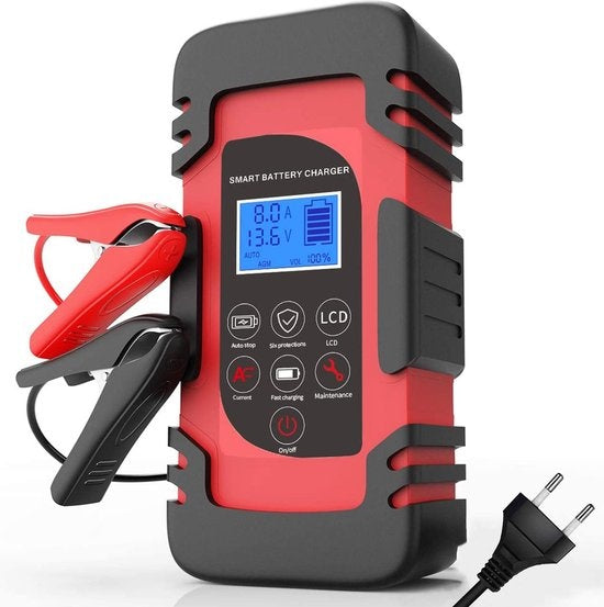 Chargeur de batterie Strex 12/24V - 4/6/8A, charge de maintien et mode réparation - Pour voiture, moto, scooter, bateau et camping-car