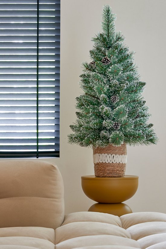 Black Box Trees Vandans - Sapin de Noël artificiel en pot - H 90 x Ø 48 cm - Vert givré