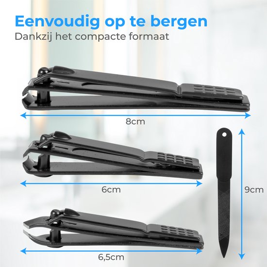 Nuvance - Coupe-ongles - 4 en 1 - Set de coupe-ongles avec lime à ongles - Coupe-ongles - Coupe-ongles de pied - Pour ongles dégarnis