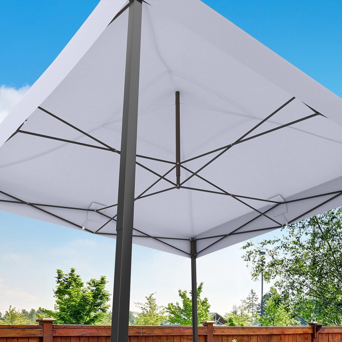 Tente de réception LifeGoods - Barnum- 3x3 m - Facile à monter - Pliable - Imperméable - Sac de transport à roulettes - Gris foncé