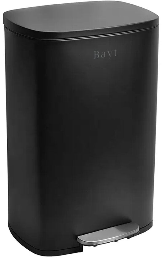 Bayt Trash can - Pedal bin 50 Liter - Trash can 50 Liter - Garbage can 50 Liter - Trash Separation - Waste bin - Stainless steel - Black