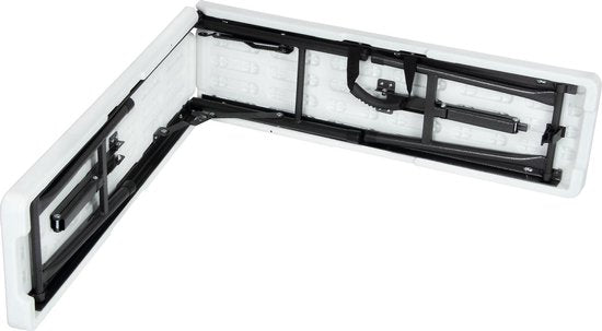 Banc de jardin pliant - 8 places - Banc pique-nique - Lot de 2 pièces - Blanc