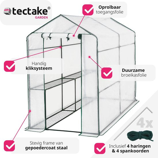 Tectake - Serre de jardin 186x120x190 cm - art no 401861