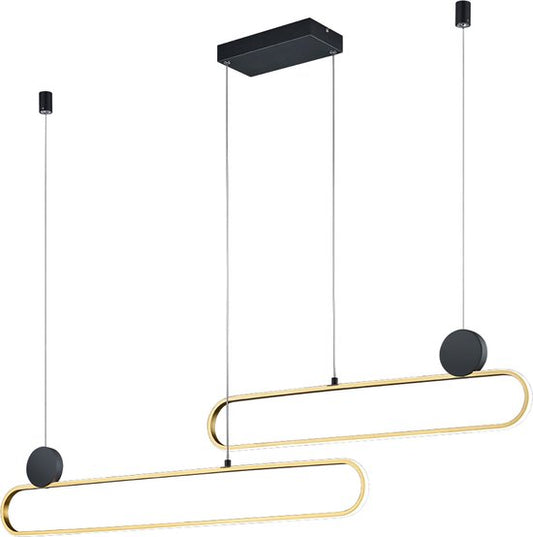 Trio leuchten - Lampe pendante LED - Suspension - 54W - Couleur réglable - Dimmable - Rectangle - Or - Aluminium