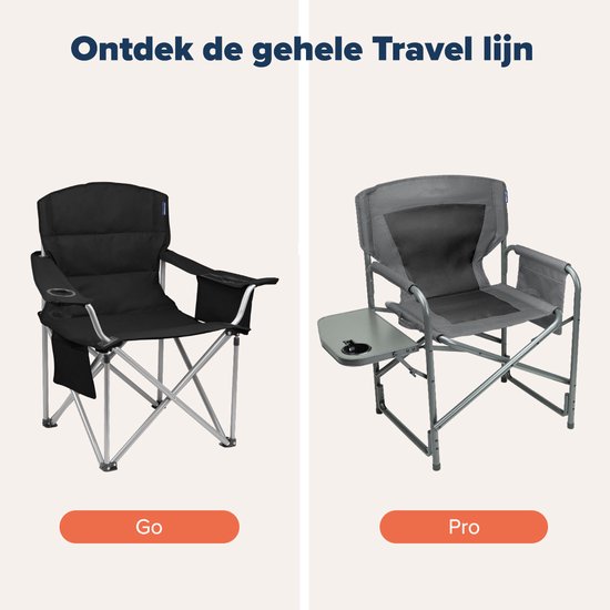 TRVLMORE Chaise de camping - Pliable - Légère - Capacité de charge 120 kg - Gris
