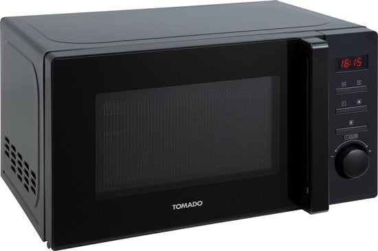 Tomado TMS2002B - Four à micro-ondes solo - 20 litres - Avec écran - 5 modes de cuisson - Eclairage intérieur - Noir mat