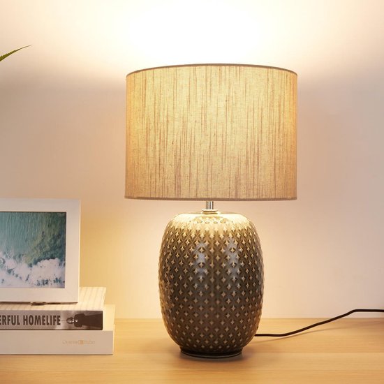 Lampe de table LED Pauleen Pretty Classy - E27 - 60 W max. - Salon, chambre et salle à manger - Gris/beige
