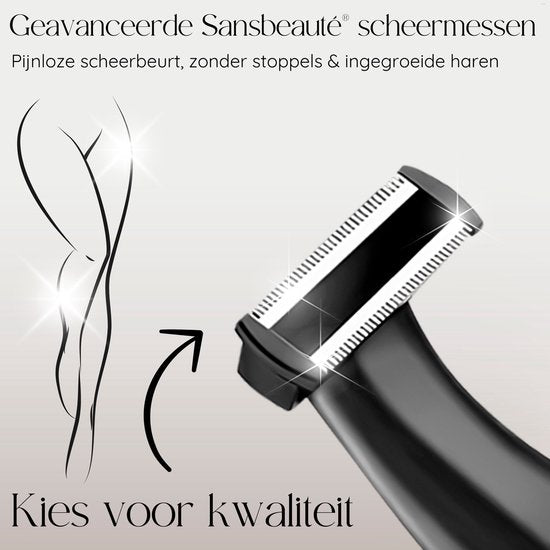 Tondeuse bikini 6 en 1 - Sansbeauté® - Visage - Aisselles - Jambes - Maillot - Tondeuse à sourcils - Epilation visage femmes - Zone intime - Ladyshaves Bikini - Epilateur électrique