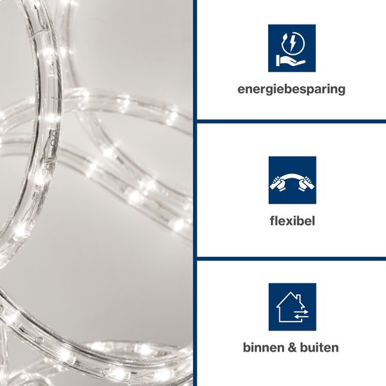 Guirlande lumineuse HQ-Power, 36 LED/mètre, 1 canal, pour l'intérieur et l'extérieur, blanc froid, 45 m