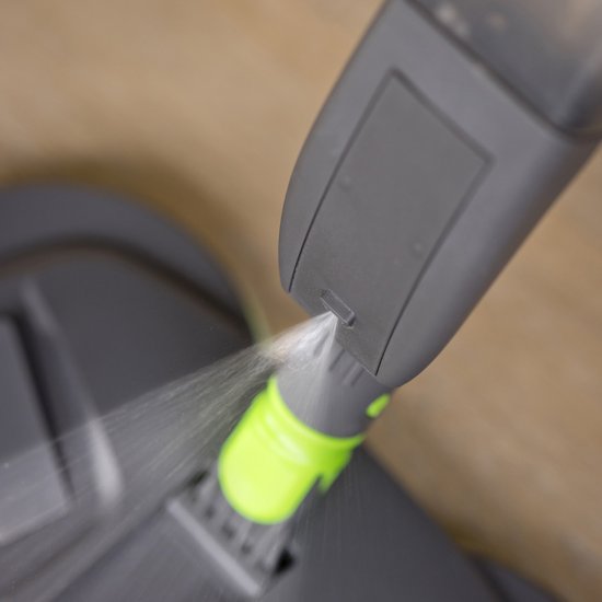 Shine Cyclonic Mop Moop System with Sprayer - Mop rotatif avec manche en 2 parties et système de vaporisation - Pour tous les sols durs - Gris/Vert
