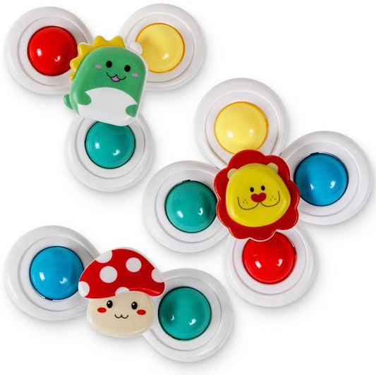 Frummel Spinners avec ventouse - Jouets pour le bain - Jouets sensoriels - Jouets pour le bain - Spinner pour le bain - Spinner pour la fenêtre de la voiture - 3 pièces - Jouets pour le bain - Jouets pour le bain - Jouets pour le bain