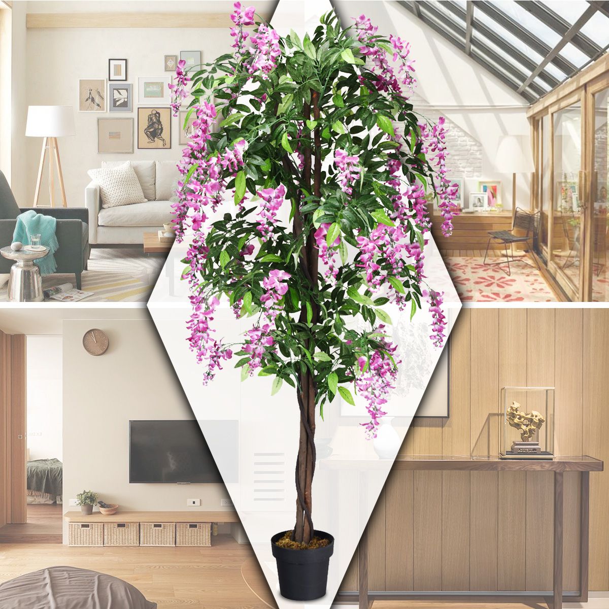 Arbre décoratif Coast « Glycine » 180 cm - Rose - Pépinière Pot