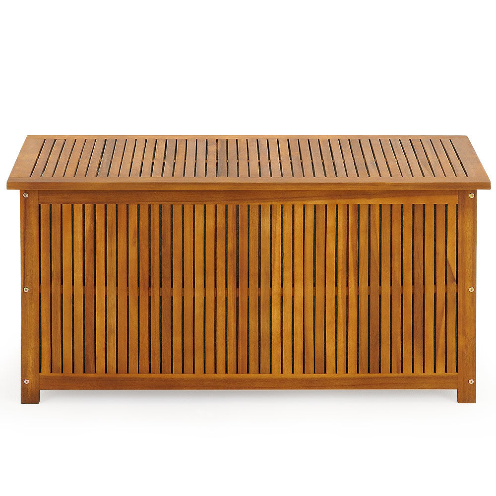 Boîte de rangement de jardin - Casaria - Bois d’acacia avec revêtement intérieur - 117 x 50 x 59 cm - Marron
