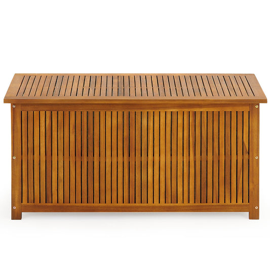 Boîte de rangement de jardin - Casaria - Bois d’acacia avec revêtement intérieur - 117 x 50 x 59 cm - Marron