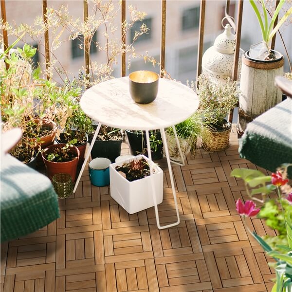 Yaheetech - Lot de 27 dalles de terrasse en bois - Bois de pin - 30,5 x 30,5 cm - Système d'emboîtement - Antidérapantes - Pour l'intérieur et l'extérieur
