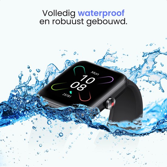 MAOO BOOST Smartwatch - Waterproof - Smartwatch homme - Smartwatch femme - Podomètre - Montre - Cadeau Sinterklaas - Noir