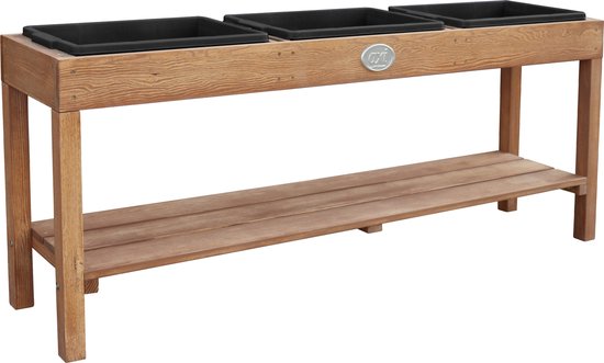 Table d'activités AXI en marron foncé avec 3 bacs noirs - Table polyvalente pour enfants, adaptée à diverses activités