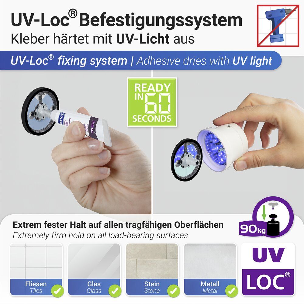 Porte-serviettes de bain UV-Loc® Uno Isera 40 cm