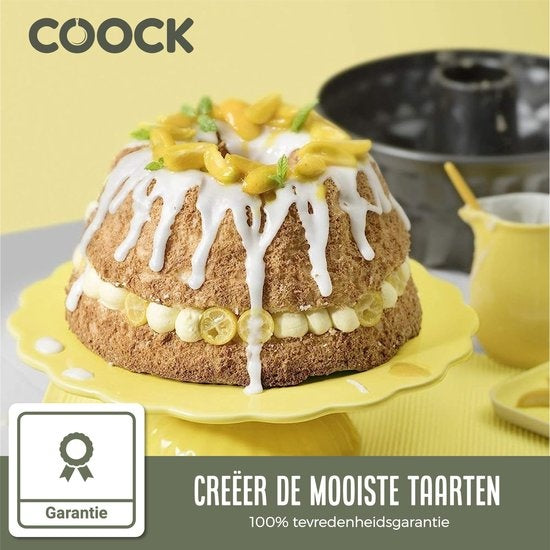 COOCK - Plaque à pâtisserie - Turban - Plaque à pâtisserie avec revêtement antiadhésif - 23 cm de diamètre - Plaque à pâtisserie - Raclette à pâte & E-Book inclus