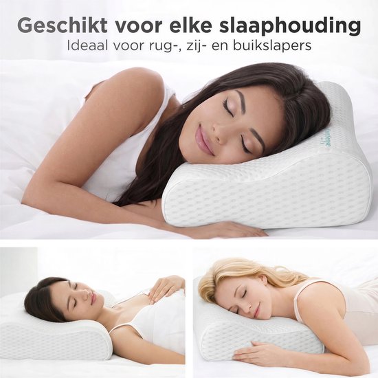 Oreiller ergonomique CozySense® - Oreiller réglable en mousse à mémoire de forme - Oreiller de sommeil en mousse à mémoire de forme - Dormir sur le côté, le dos et le ventre - Système à 3 couches - Orthopédique - Enveloppe en bambou