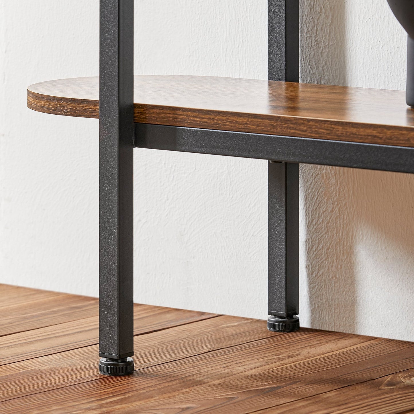 SoBuy Table d'appoint avec 3 étagères - Max. 60 kg - Moderne - 110 x 25 x 86 cm - Brun/ Noir