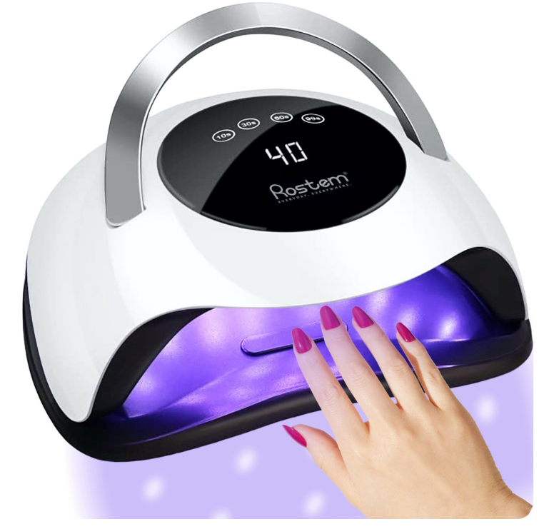 Rostem 120 Watt UV LED Nail Dryer - Nail Lamp - Perfectly Cured Nail Gel Paint - LED Lamp - Long Cord - White