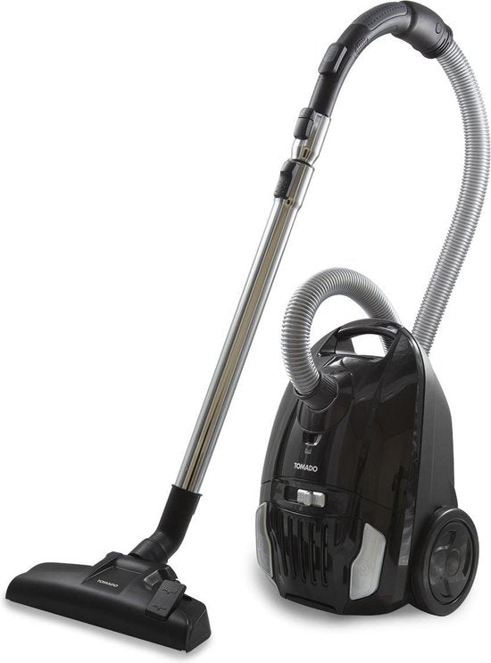 Tomado TVC3003B - Aspirateur à sac puissant - Filtre HEPA 13 - Longueur du cordon 9 mètres - Extra silencieux - Noir