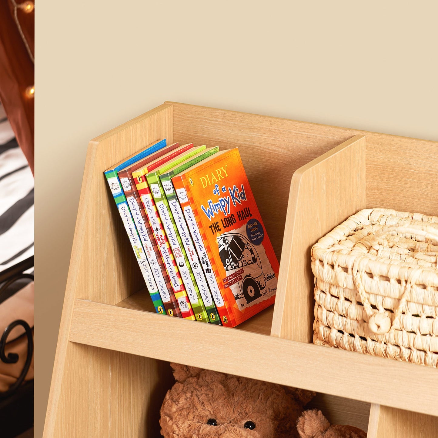 SoBuy KMB111-N Bibliothèque pour enfants 87x37x78 cm Naturel - Meuble de rangement à 5 compartiments sur pieds
