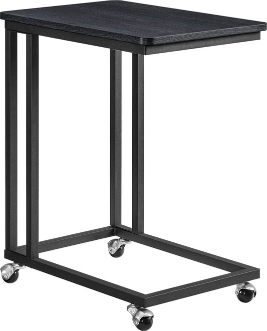O'DADDY® Table d'appoint - tables d'appoint - table d'appoint en métal et bois - table d'appoint - tables basses - table d'appoint noire - table de chevet à roulettes - table d'appoint à roulettes - table d'appoint - tables d'appoint à roulettes - 50 x 35