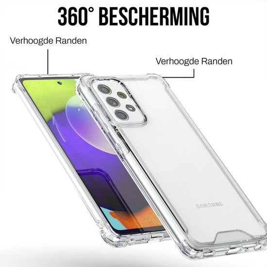 Coque Podec compatible avec le Samsung Galaxy A52 - Coque transparente pour téléphone - Coque antichoc avec 1 protecteur d'écran