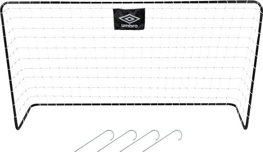 But de football Umbro - But de football 182 x 122 x 61 cm - But de football de grande taille - facile à déplacer - Jouets d'extérieur pour enfants et adultes - But d'entraînement de football - métal - noir/blanc
