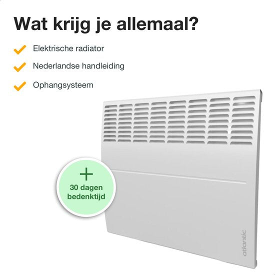 Atlantic Ecoflex - Radiateur convecteur électrique - thermostat - mural - chauffage salle de bain - 500 Watt