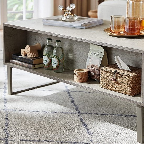 Niceey Salontafel met Lade - Koffietafel - Bijzettafel - Opbergruimte - Hout - 104 x 49.5 x 39.5 cm - Marmerlook