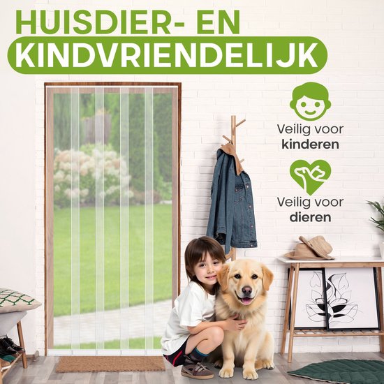 O'DADDY® Fly Curtain Slat Screen - 100x260 cm - Rideau de porte - Porte - Design ajustable - Fibre de verre - Moustiquaire de porte blanche