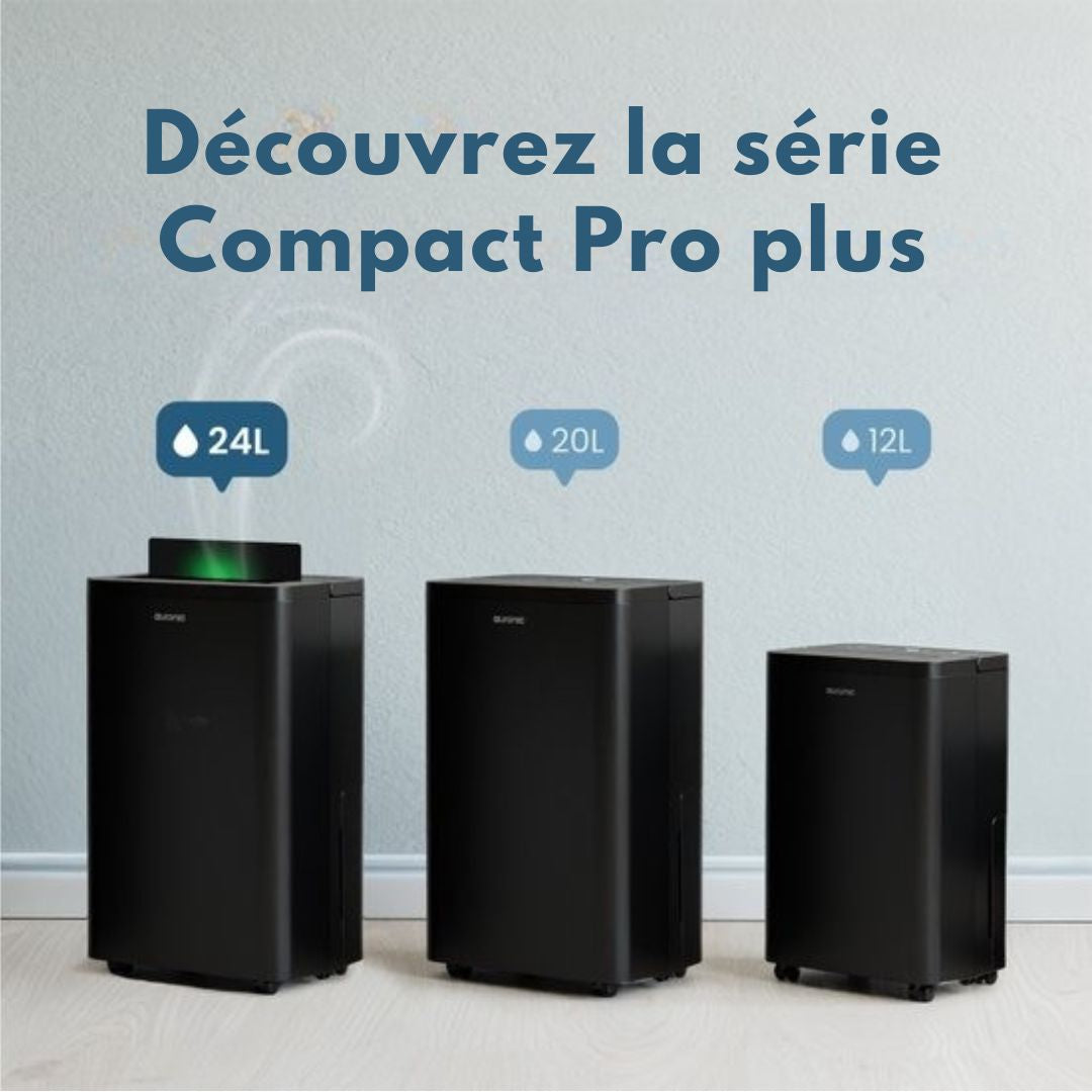 Déshumidificateur Auronic - Compact Pro Plus - 24L - Chambre à coucher, salle de bain, salon et bureau - Hydratant pour l'intérieur - Noir