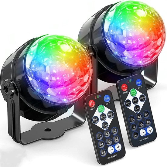 Strex Disco Lamp with Remote Control 2 STUKS - pour enfants et adultes - Party Lights - Disco Ball - Disco Light - Disco Lamp